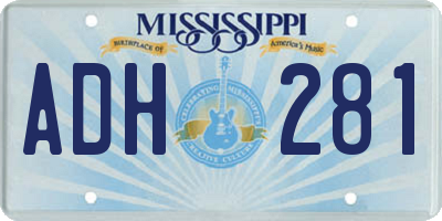 MS license plate ADH281