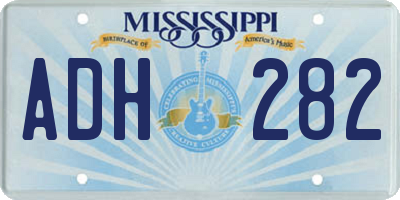 MS license plate ADH282