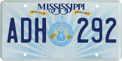 MS license plate ADH292