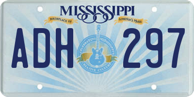 MS license plate ADH297