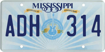 MS license plate ADH314