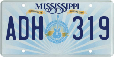 MS license plate ADH319