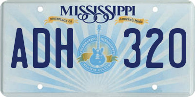MS license plate ADH320