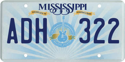 MS license plate ADH322