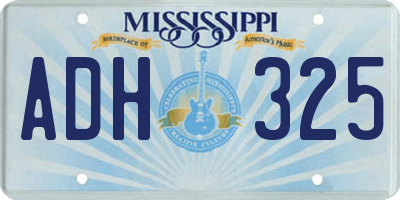 MS license plate ADH325