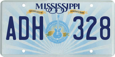 MS license plate ADH328