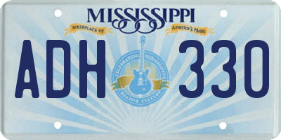 MS license plate ADH330