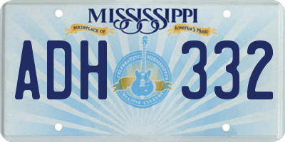 MS license plate ADH332