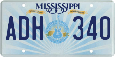 MS license plate ADH340