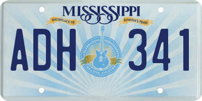 MS license plate ADH341