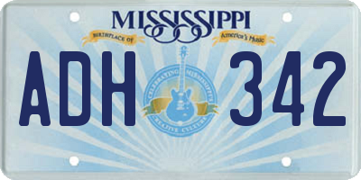 MS license plate ADH342