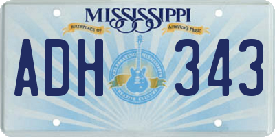 MS license plate ADH343