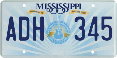 MS license plate ADH345