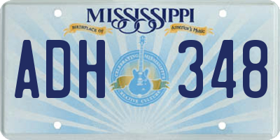 MS license plate ADH348