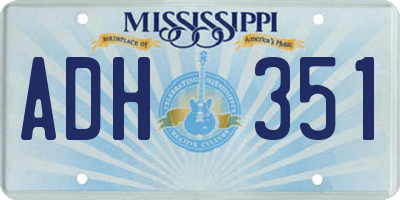 MS license plate ADH351