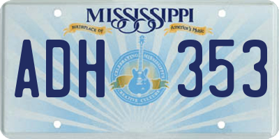 MS license plate ADH353