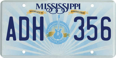 MS license plate ADH356