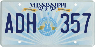 MS license plate ADH357