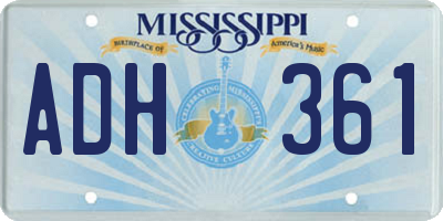 MS license plate ADH361