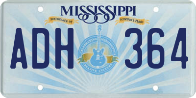 MS license plate ADH364