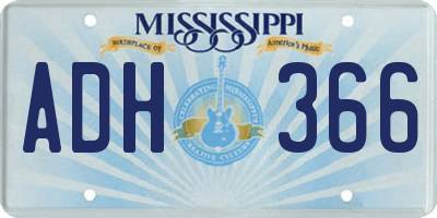 MS license plate ADH366