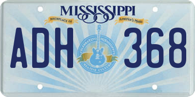 MS license plate ADH368