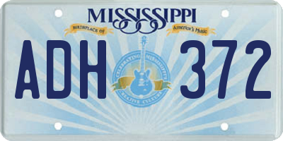 MS license plate ADH372