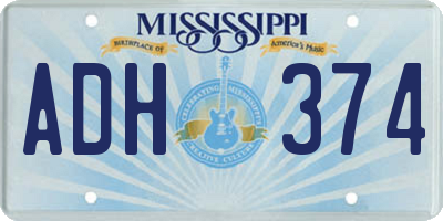 MS license plate ADH374