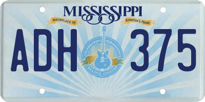 MS license plate ADH375