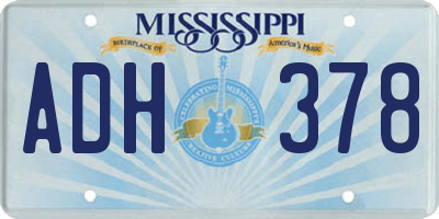 MS license plate ADH378
