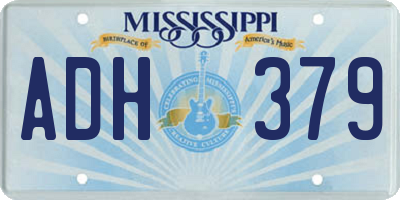 MS license plate ADH379