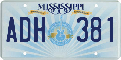 MS license plate ADH381