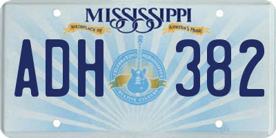MS license plate ADH382