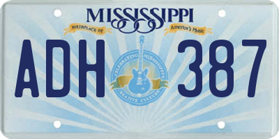 MS license plate ADH387