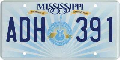 MS license plate ADH391