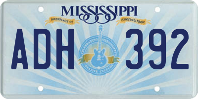 MS license plate ADH392
