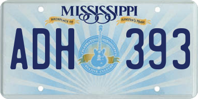 MS license plate ADH393