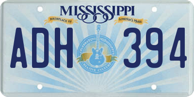 MS license plate ADH394