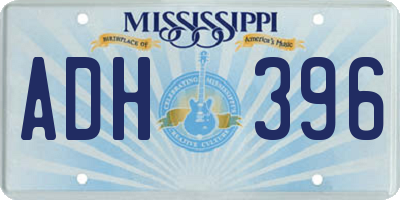 MS license plate ADH396