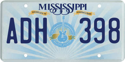 MS license plate ADH398