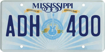MS license plate ADH400