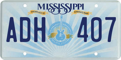 MS license plate ADH407
