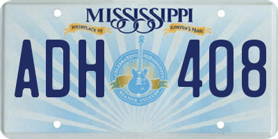 MS license plate ADH408