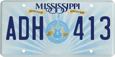 MS license plate ADH413