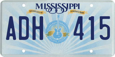 MS license plate ADH415