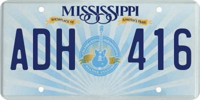 MS license plate ADH416