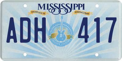 MS license plate ADH417