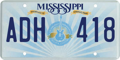 MS license plate ADH418