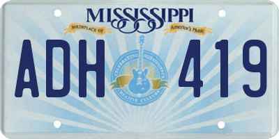 MS license plate ADH419