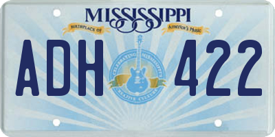 MS license plate ADH422